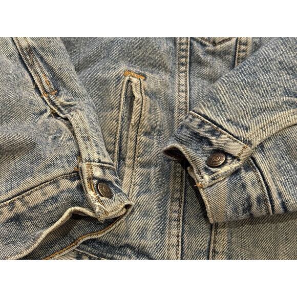 Vtg Levi's Authentic Mens Blue Sherpa Lined Denim Jacket Size XL Made In USA - Picture 10 of 10